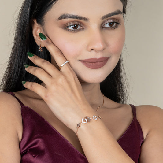 Square Chain Bracelet for Women | Moissanite Diamond