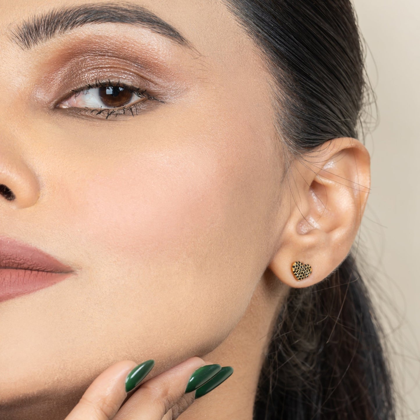 Black Heart Silver Stud for Women - orebella - store