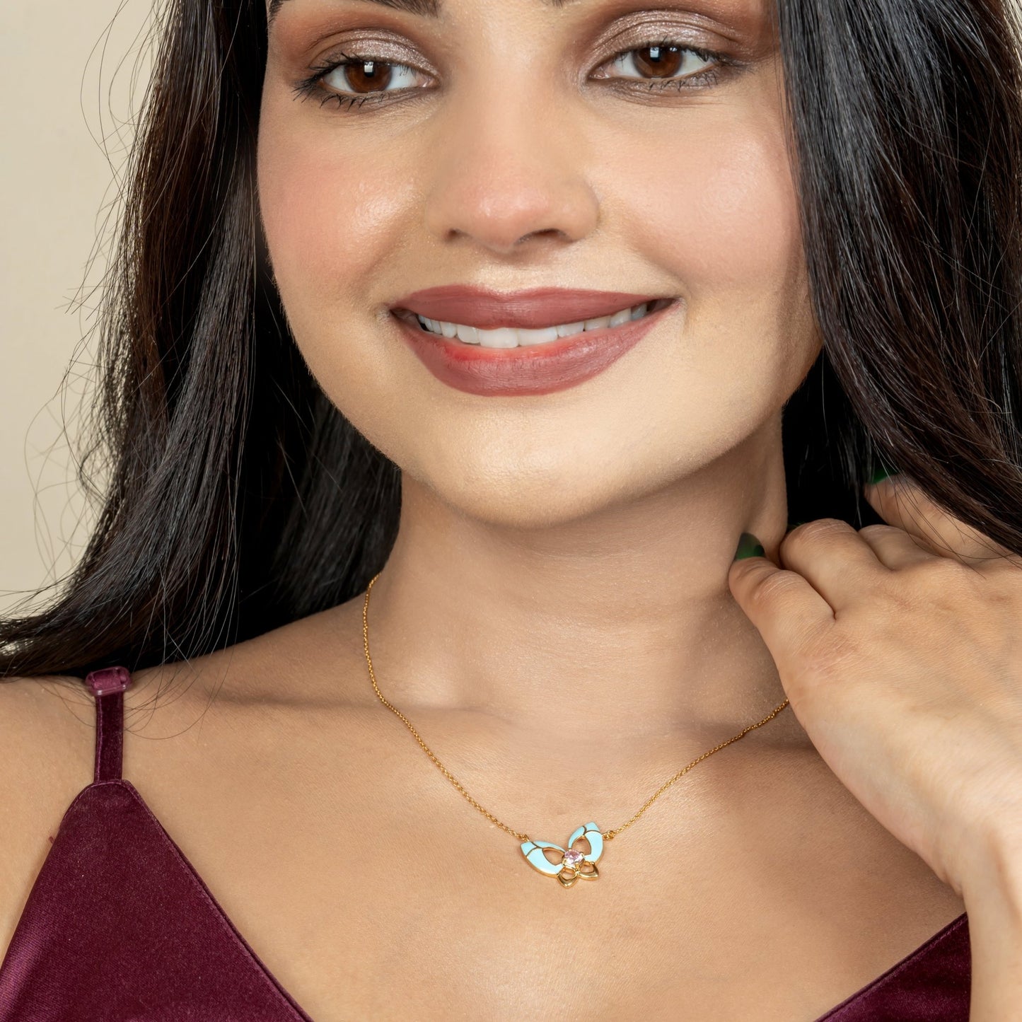 Enamel Butterfly Chain Pendant - orebella - store