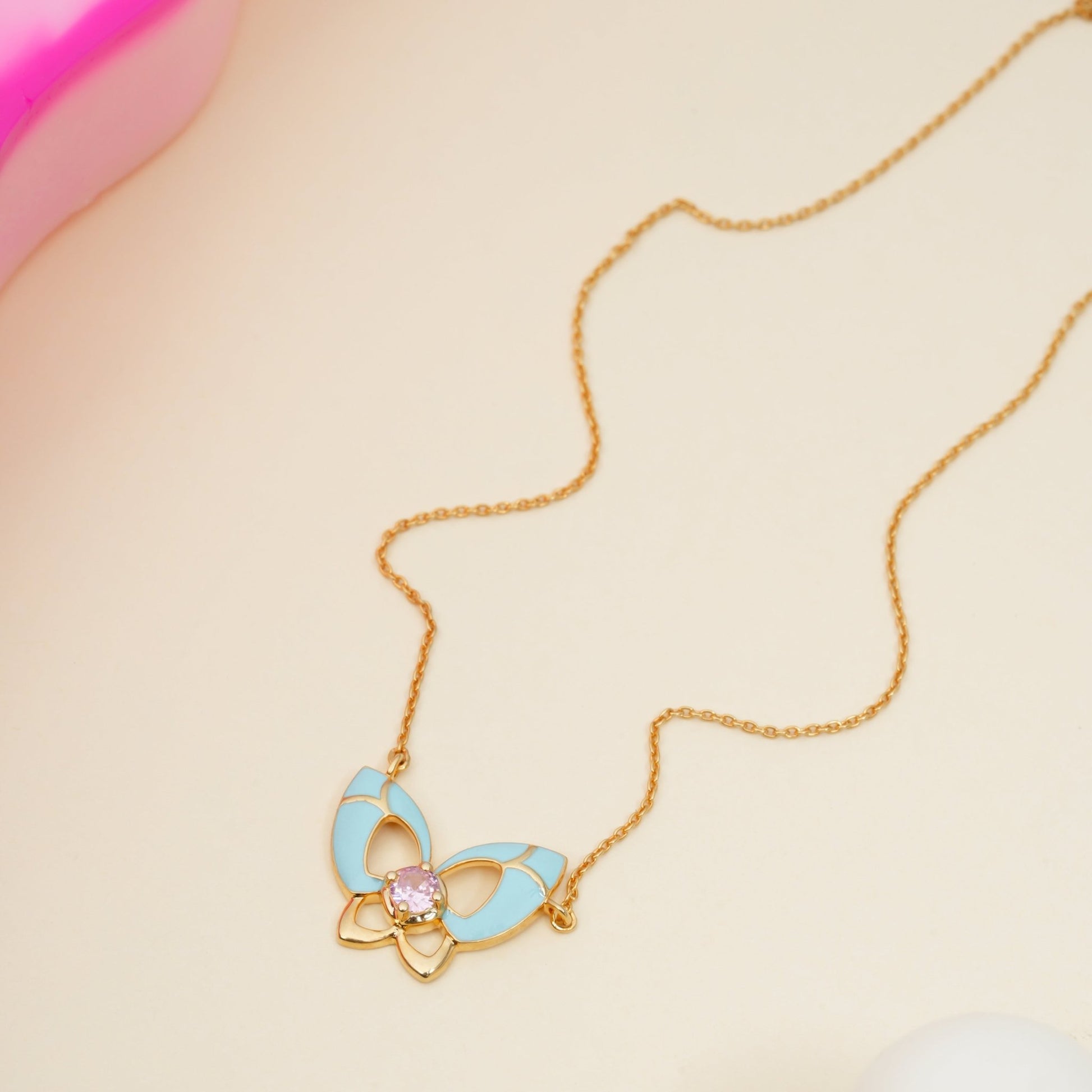 Enamel Butterfly Chain Pendant - orebella - store