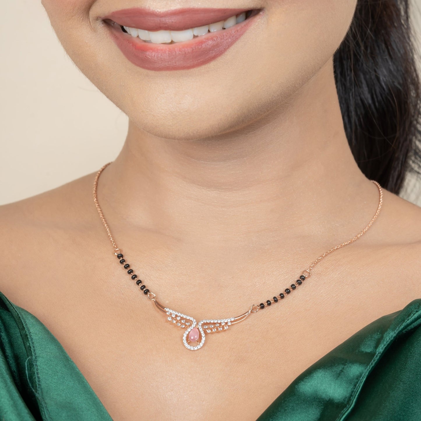 Monalisa Stone Silver Mangalsutra - orebella - store