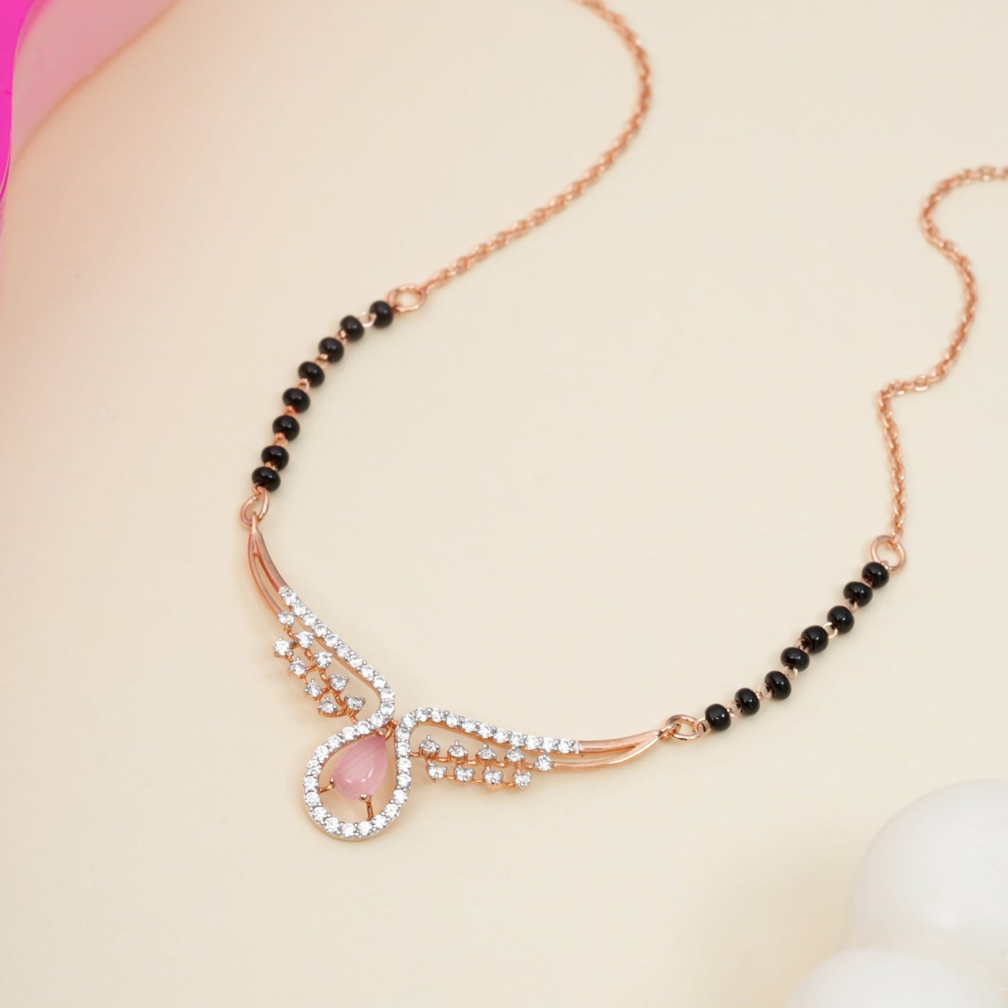 Monalisa Stone Silver Mangalsutra - orebella - store