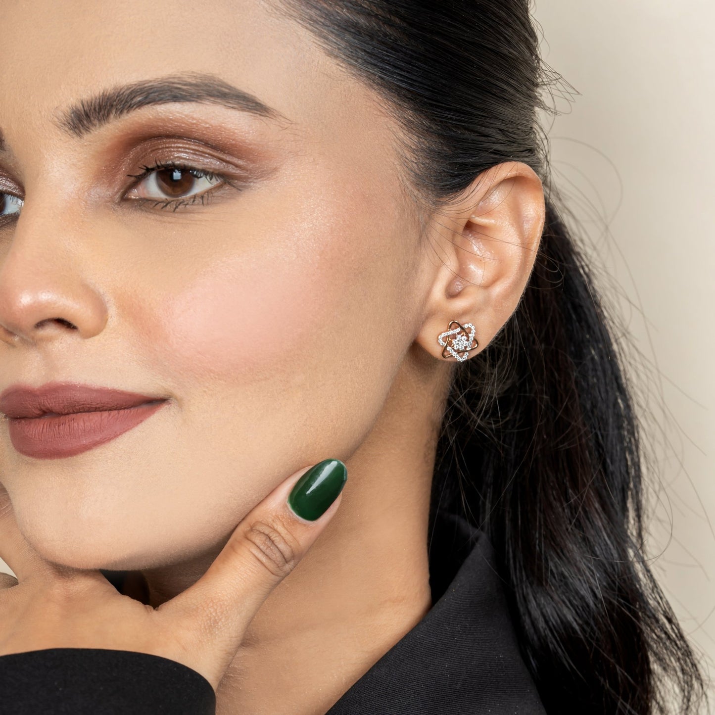 Moonlight Diamond Stud Earring - orebella - store