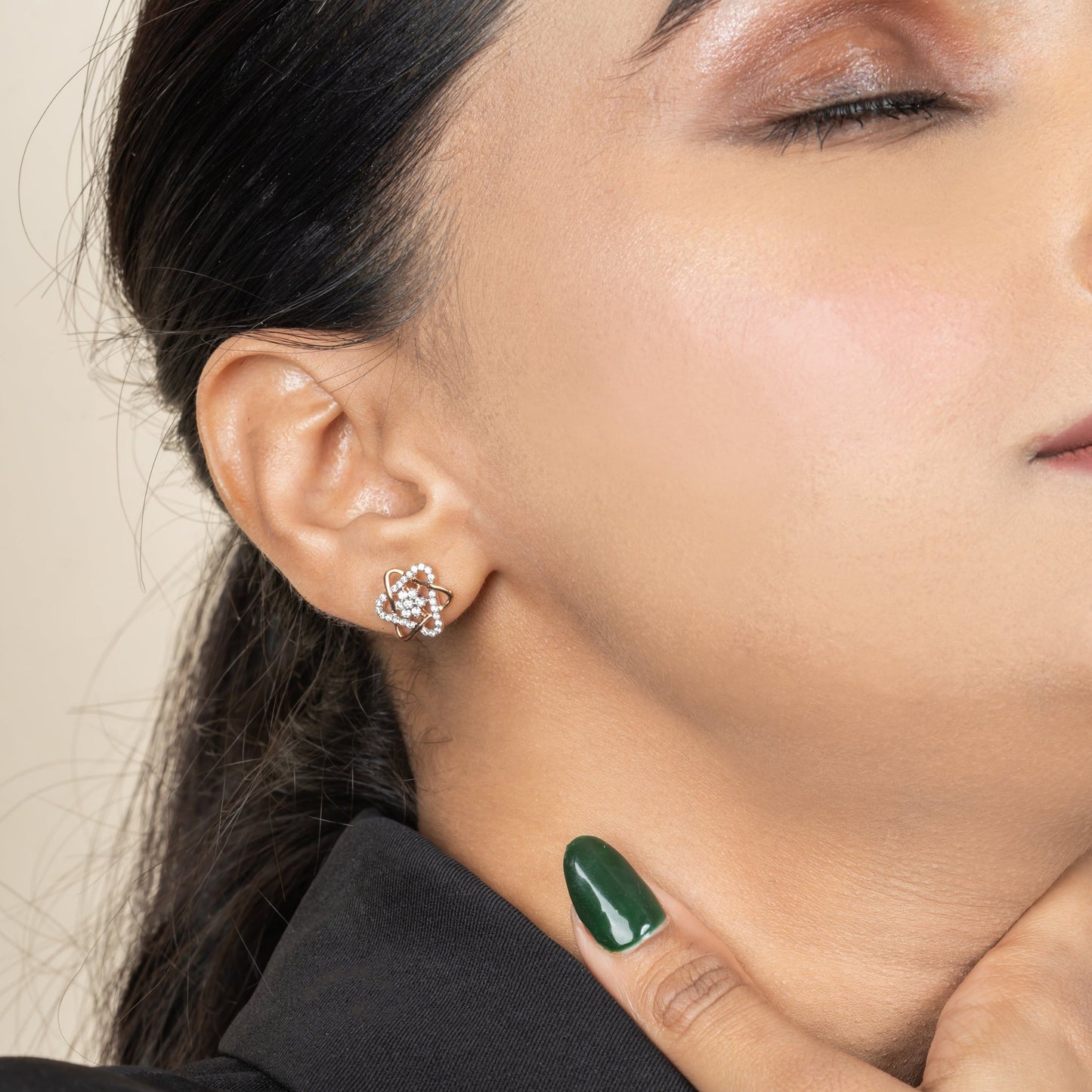 Moonlight Diamond Stud Earring - orebella - store