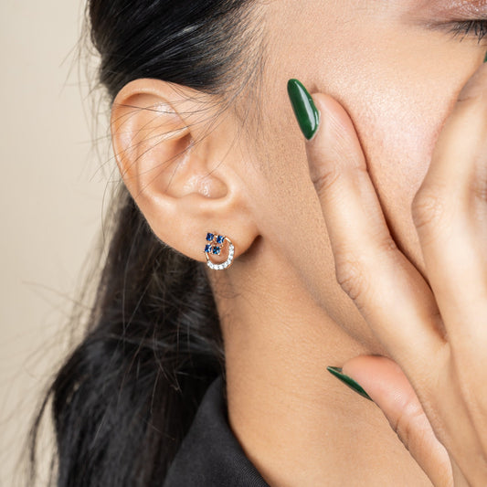 Noir Silva Stud Earring - orebella - store