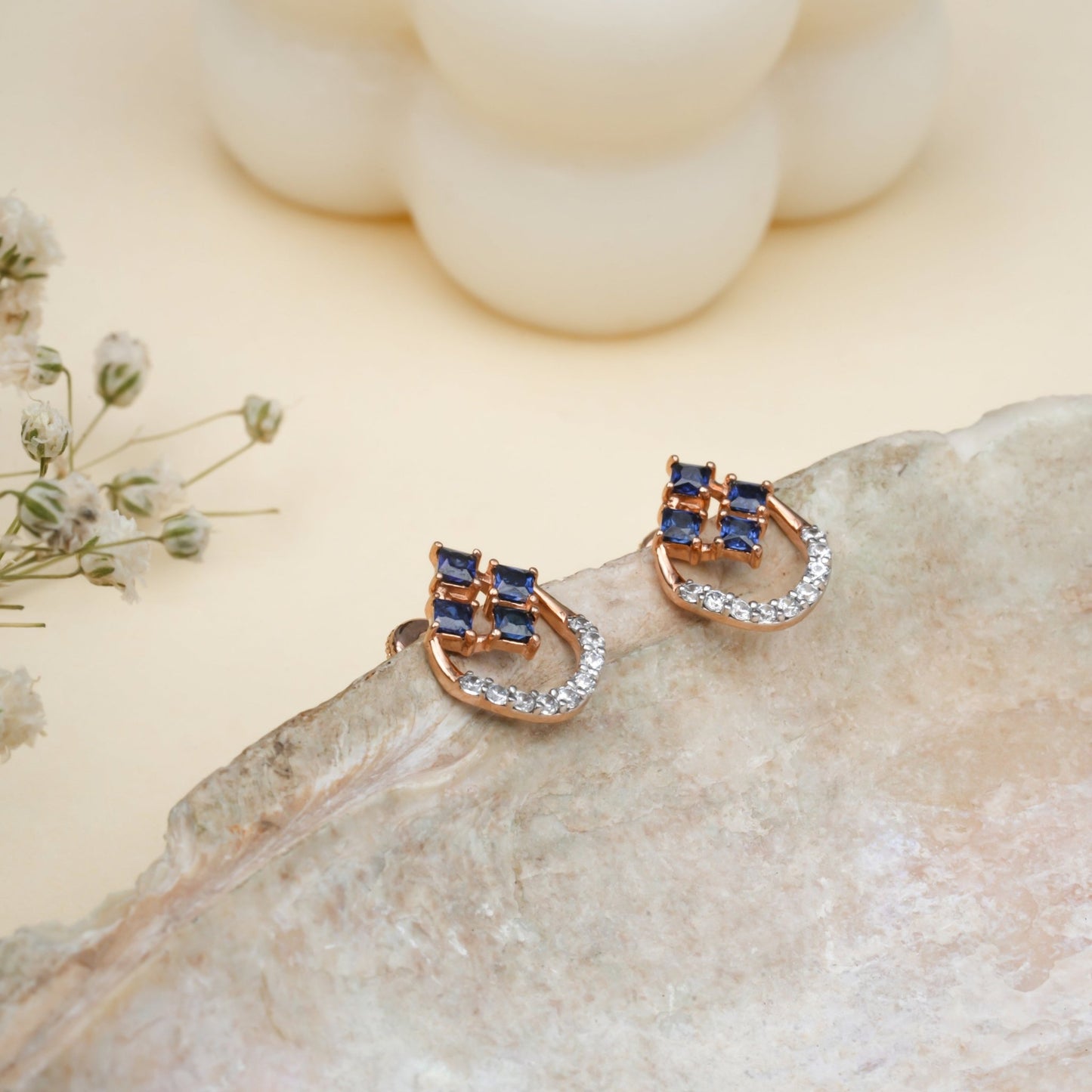 Noir Silva Stud Earring - orebella - store