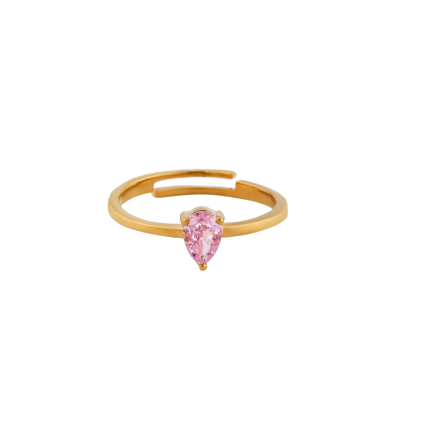 Pink Pear Shape Adjustable Ring for Woman - orebella - store