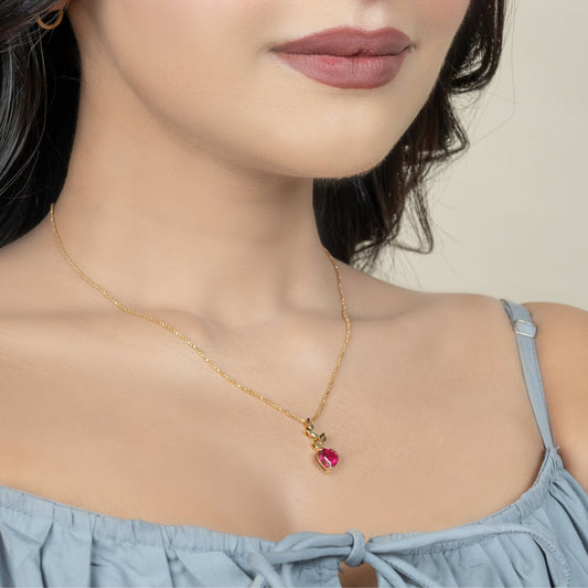 Ruby Heart Chain Pendant for Women - orebella - store