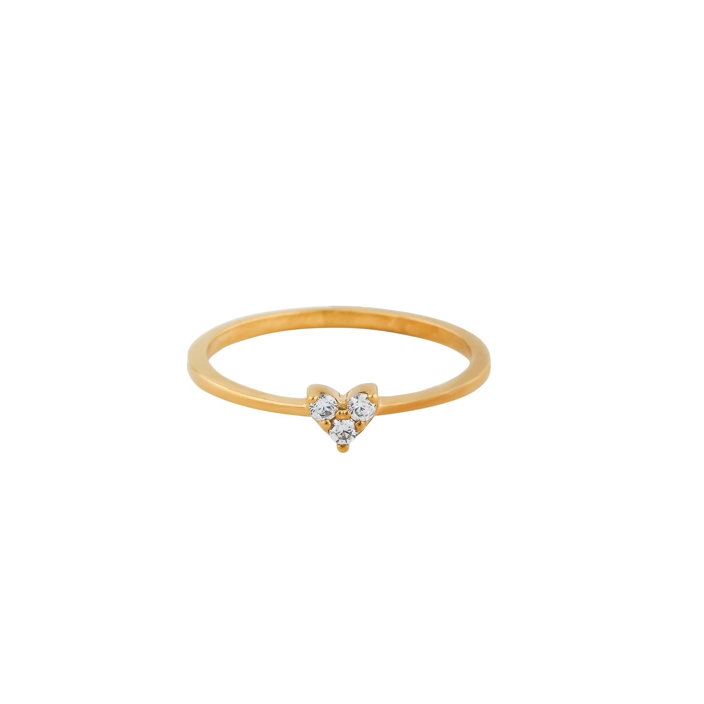 Three Diamond Heart Band Ring for Woman - orebella - store