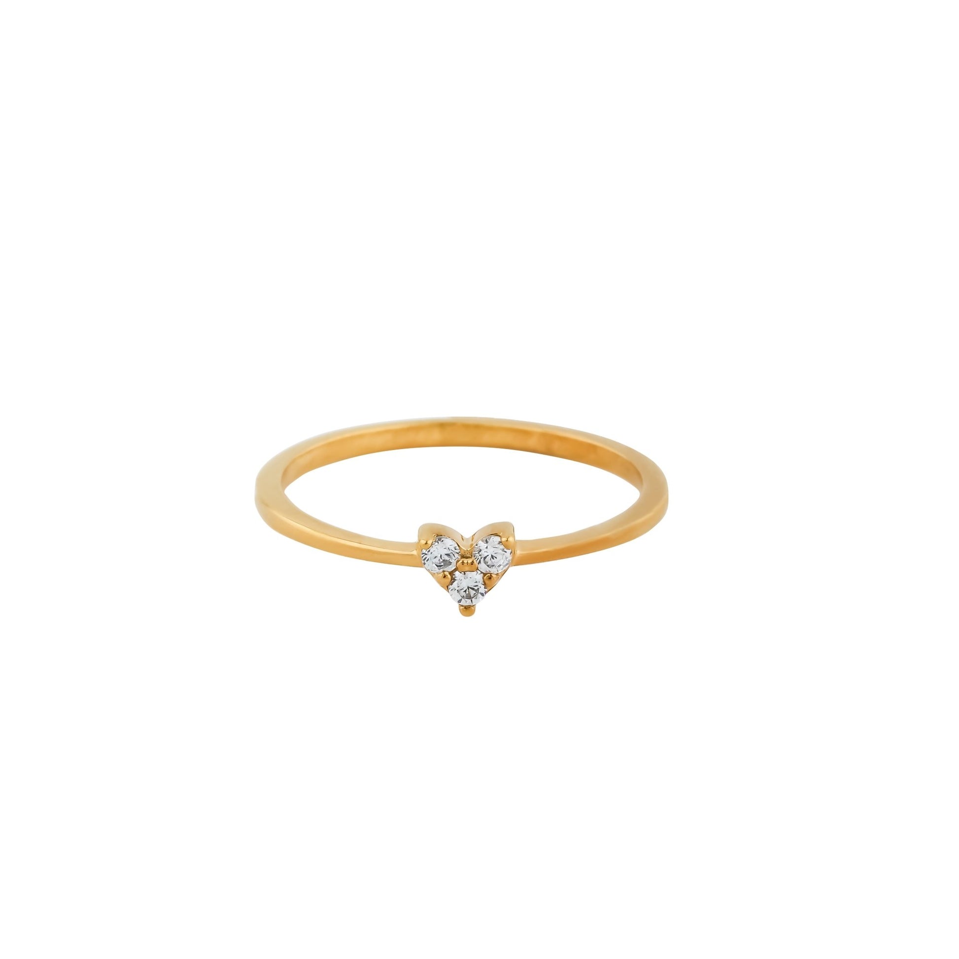 Three Diamond Heart Band Ring for Woman - orebella - store