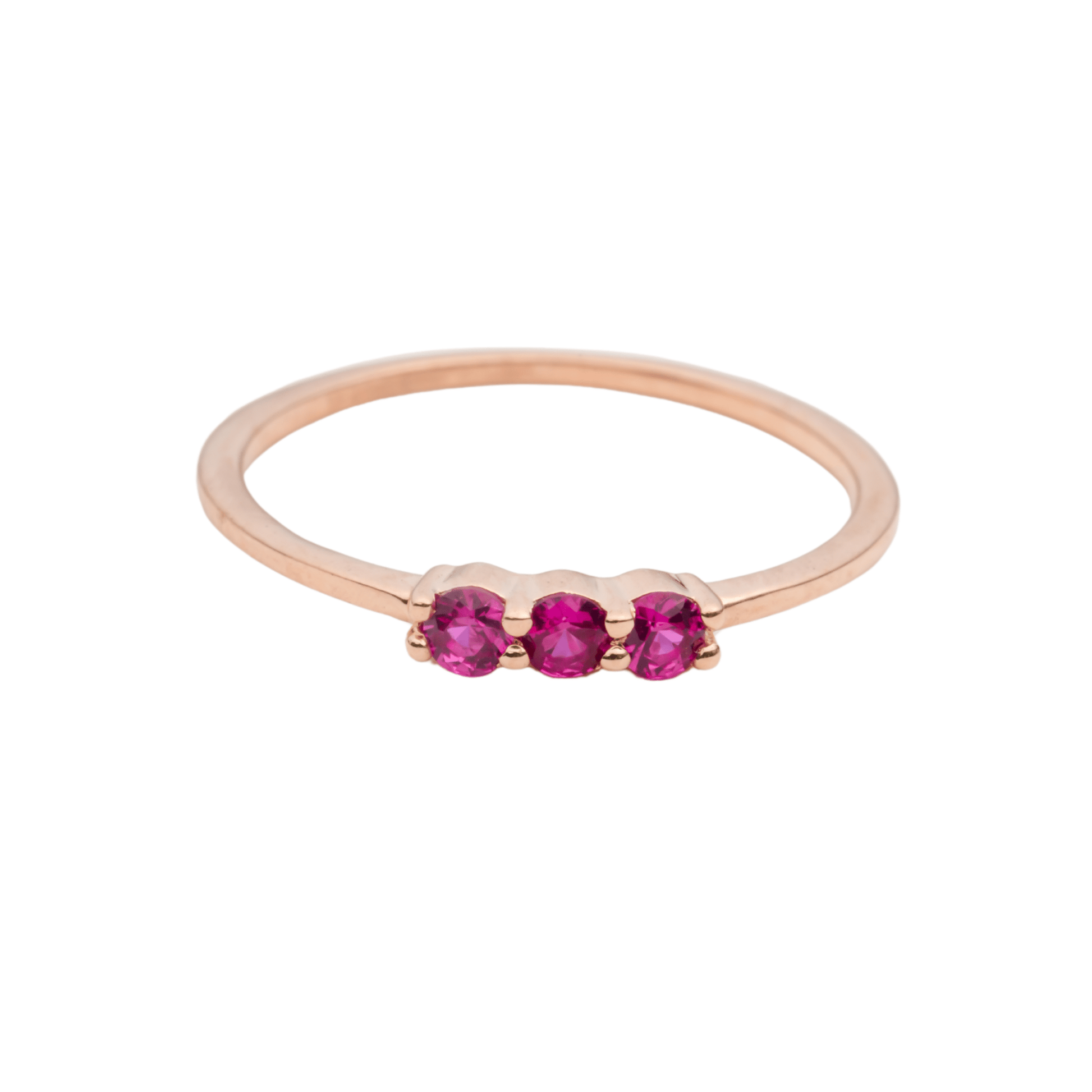 Three Stone Ruby Ring for Woman - orebella - store