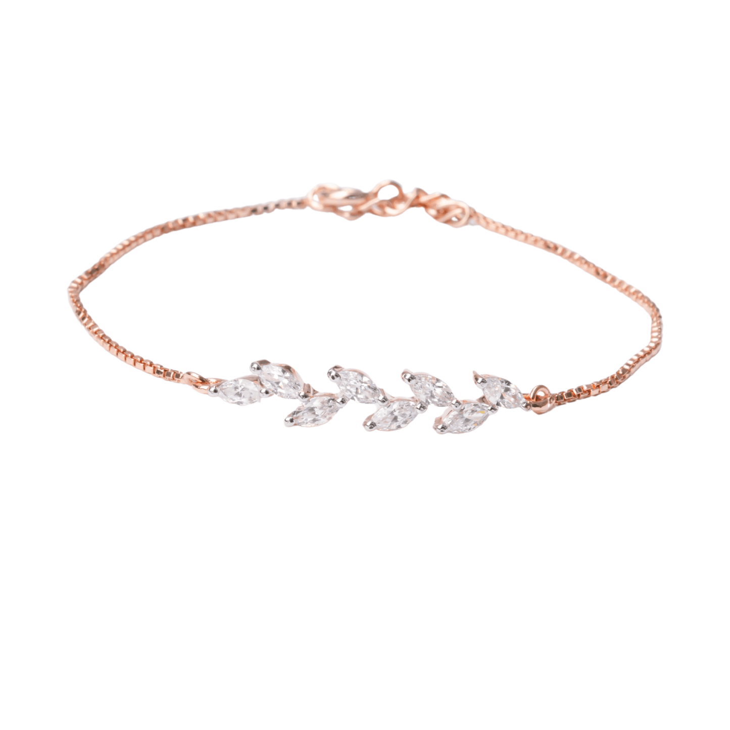 White Leaf Diamond Bracelet - orebella - store