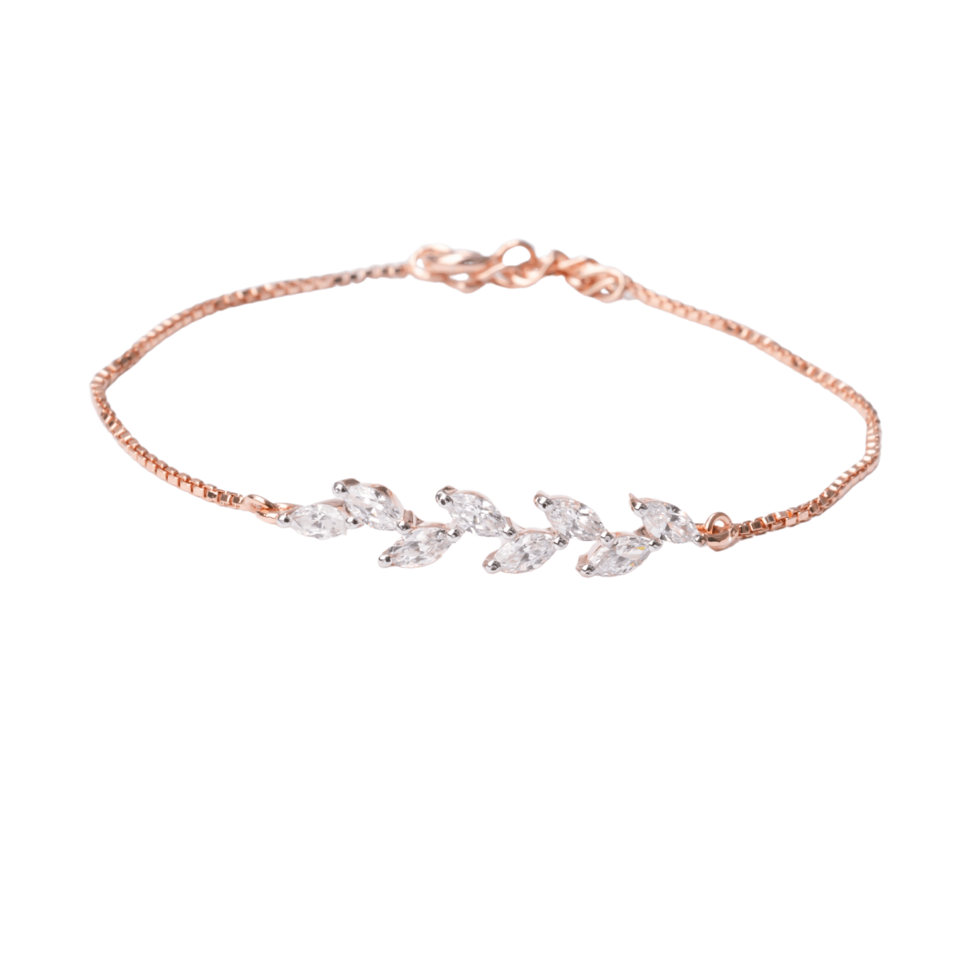 White Leaf Diamond Bracelet - orebella - store